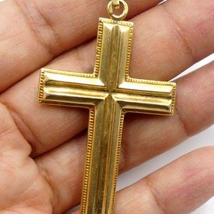 Antique large 1800’s handmade 14k gold cross